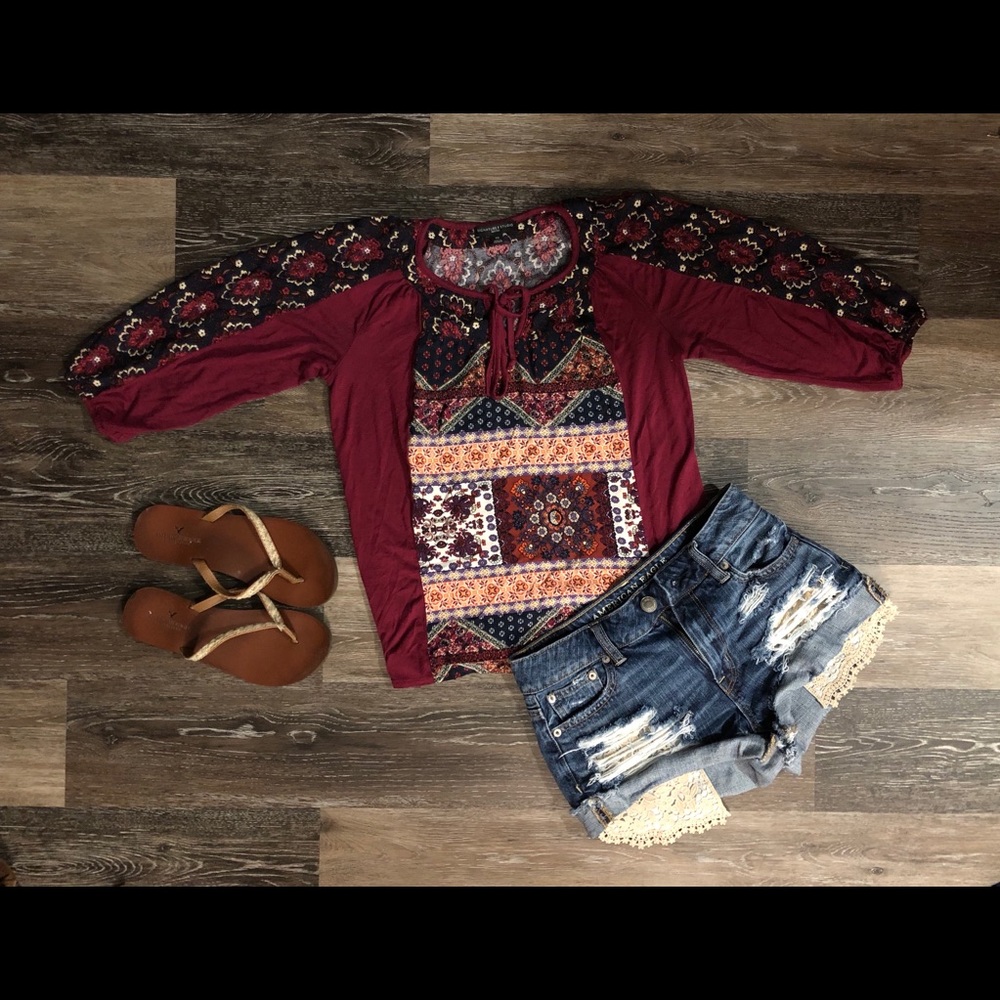 ❌SOLD❌Boho peasant top